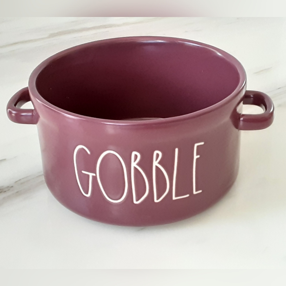 RAE DUNN Artisan Collection Burgundy Gobble Soufflé | Casserole | Soup Dish NWOT